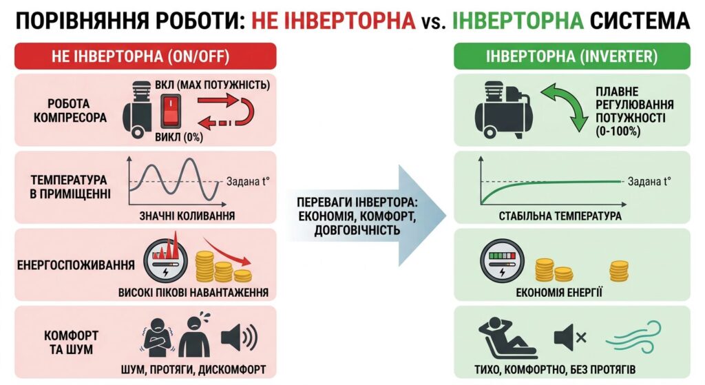 Основні відмінності не інвертора та інвертора