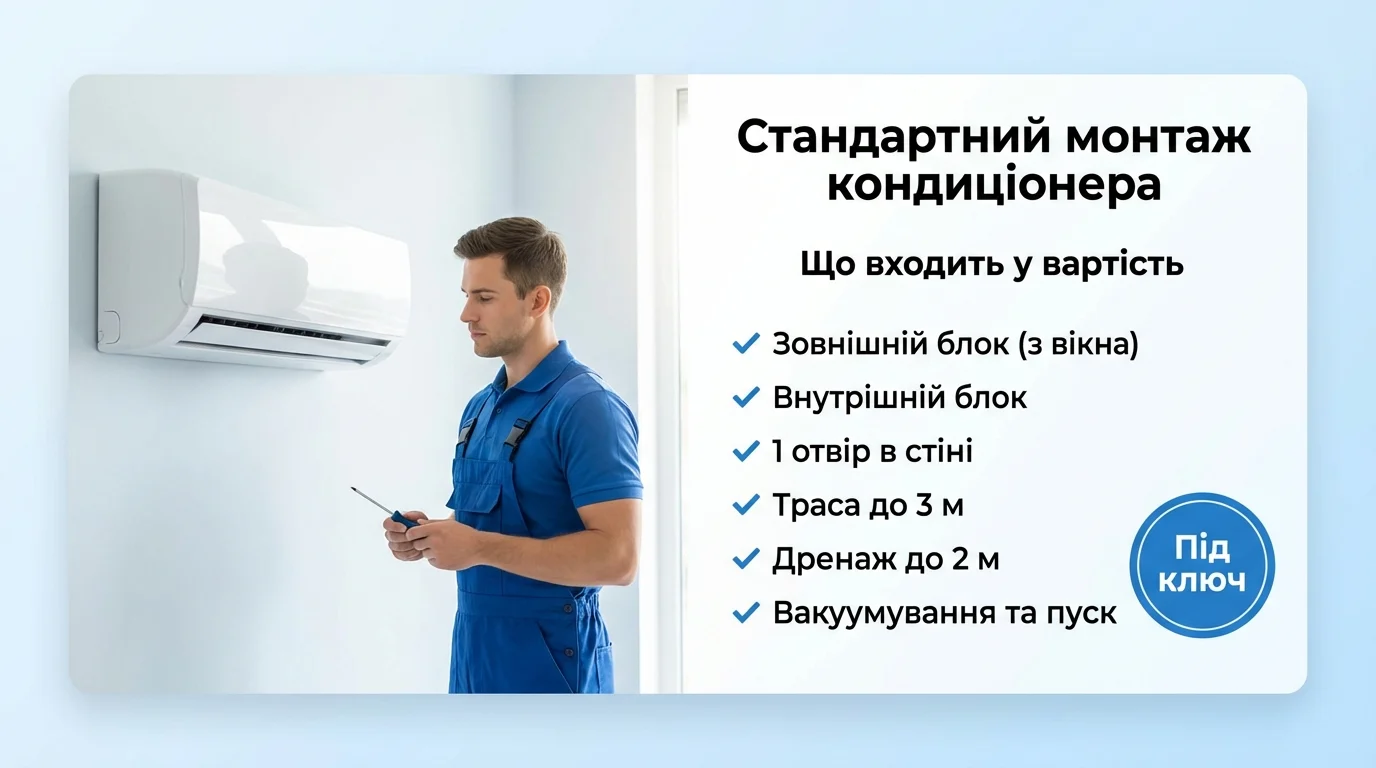 Стандартний монтаж кондиціонера